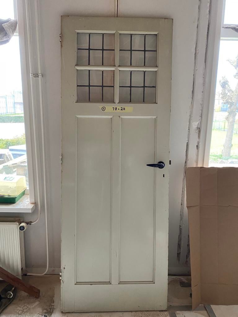 3 paneeldeuren stomp, verschillende maten, Ophalen, 200 tot 215 cm, Glas, Buitendeur