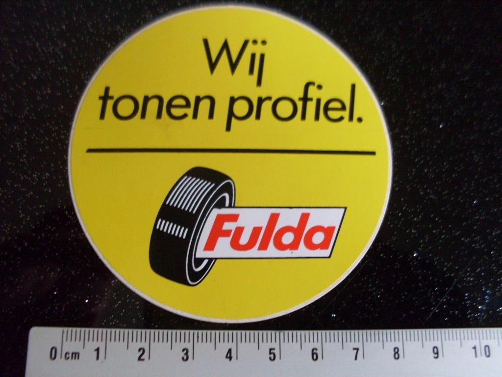 sticker Fulda logo wij tonen profiel banden autobanden, Verzamelen, Ophalen of Verzenden, Zo goed als nieuw, Merk
