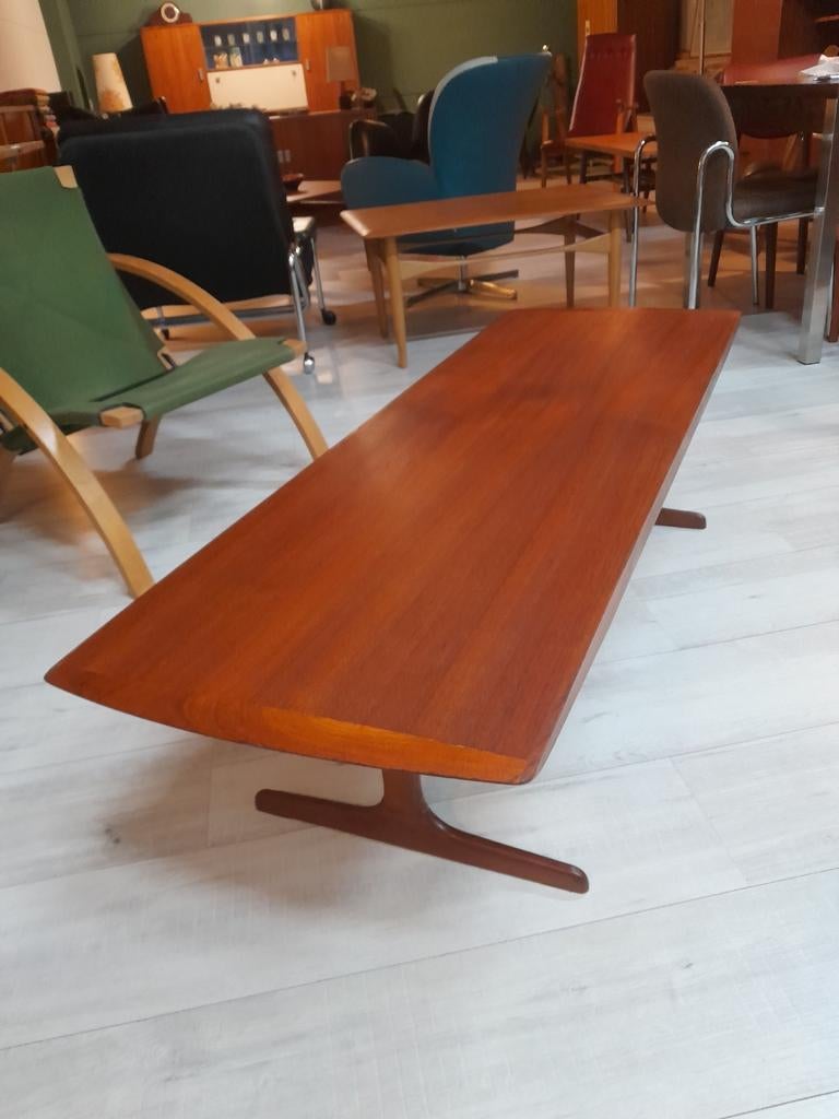 Vintage teakhouten Salontafel XL, Huis en Inrichting, Tafels | Salontafels, Gebruikt, 50 tot 100 cm, 150 tot 200 cm, Rechthoekig