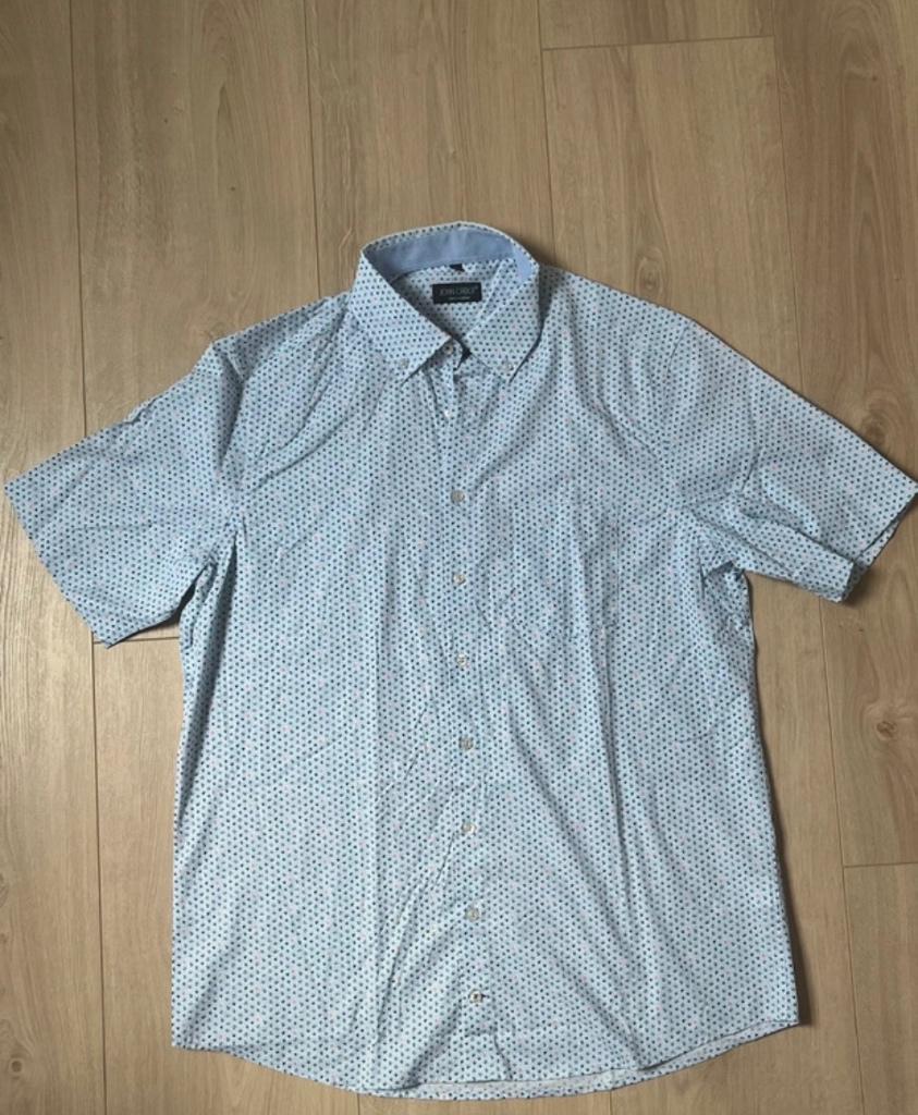 John Cabot overhemd korte mouwen - maat XL, Blauw, Ophalen of Verzenden, Zo goed als nieuw, John Cabot