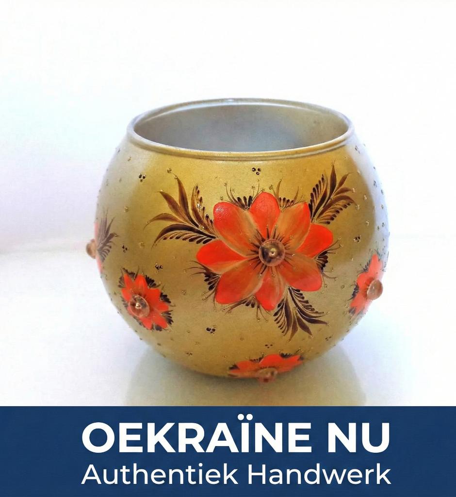 Handbeschilderde Glazen Vaas, Huis en Inrichting, Woonaccessoires | Vazen, Overige kleuren, Verzenden, Nieuw, Glas
