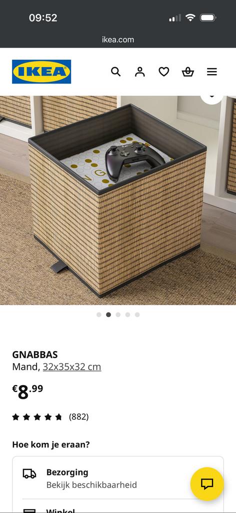 Mand kallax gnabbas nieuw, Huis en Inrichting, Woonaccessoires | Schalen en Manden, Ophalen, Nieuw, Rond, Riet