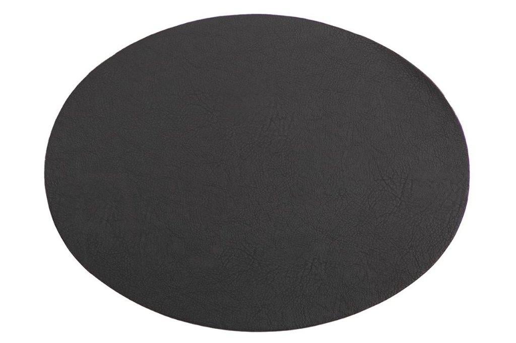 Placemat Ovaal in zwart imitatieleer | 45x33cm | 2 zijdig, Ophalen, Nieuw, Zwart, Placemat