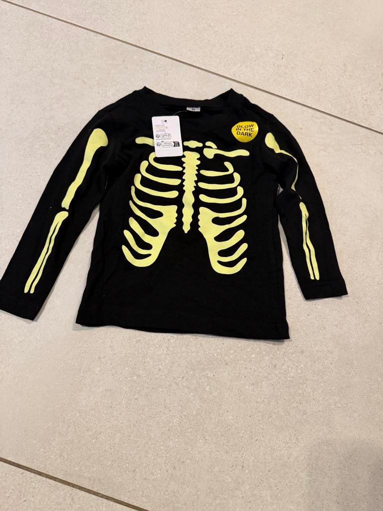 Leuk Glow in the Dark Skelet Shirt - Maat 92, Ophalen of Verzenden, Zo goed als nieuw, Jongen of Meisje, Overige typen