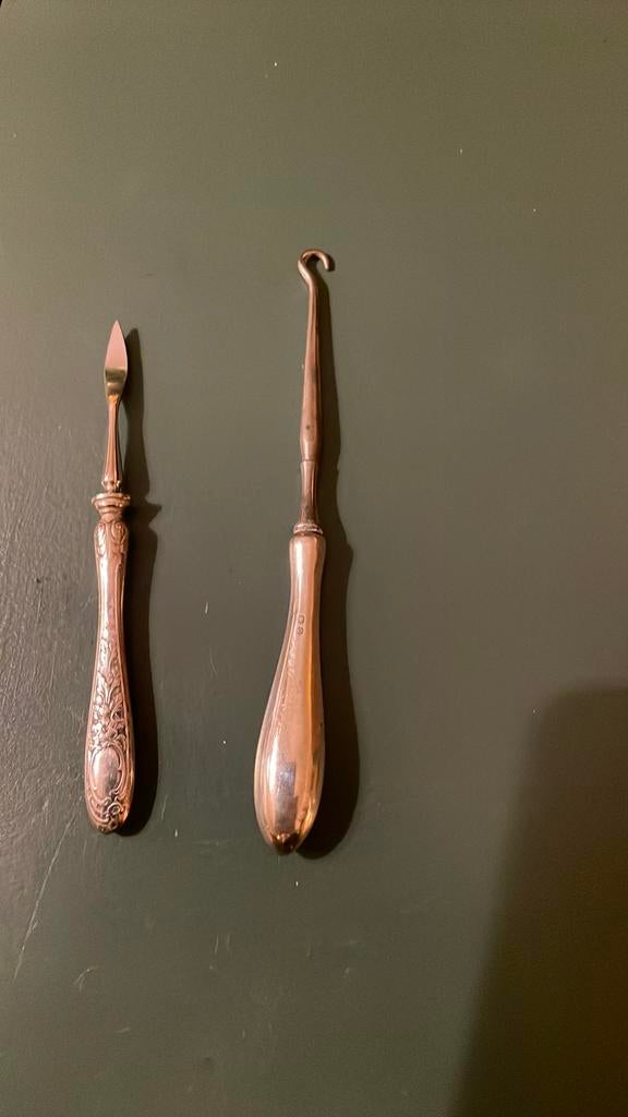 1 verz en 1 ziveren voorwerp antiek, Antiek en Kunst, Ophalen of Verzenden, Zilver