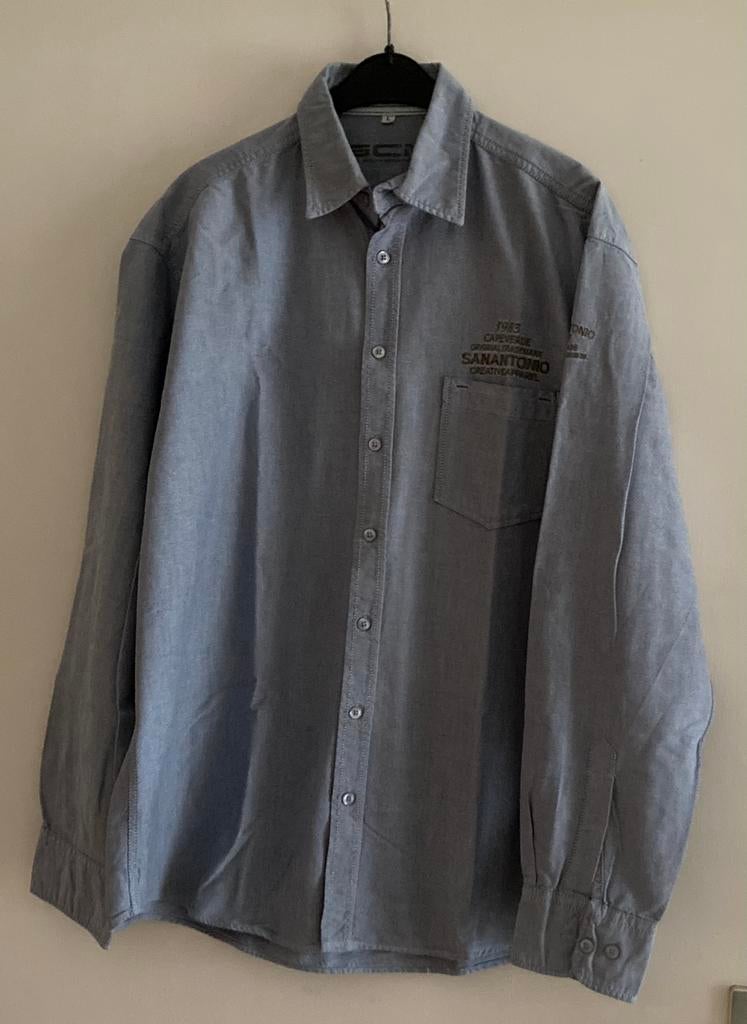 ZGAN | GCM | Overhemd | maat L, Kleding | Heren, Ophalen of Verzenden, Zo goed als nieuw, Blauw, Halswijdte 41/42 (L)