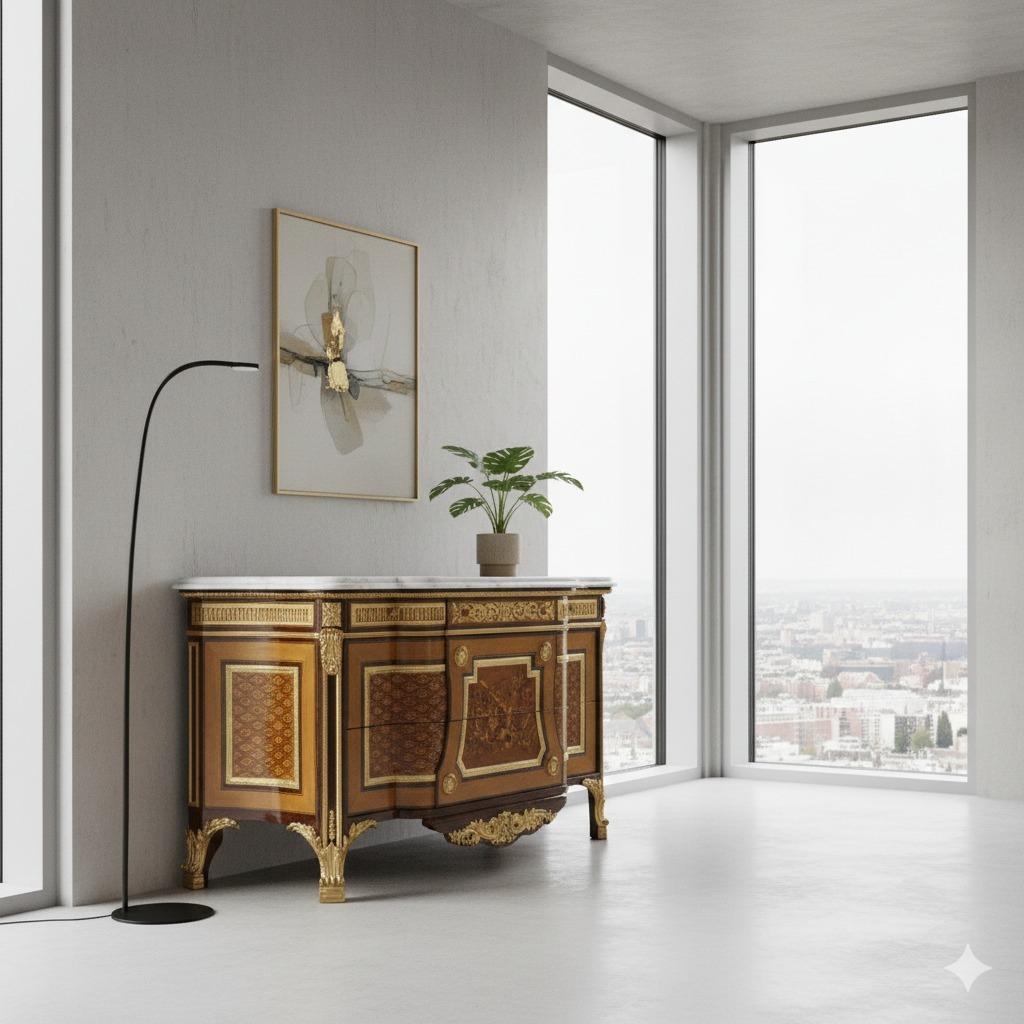 Commode Rococo Notenhout 1,78 m Art. Nr.: 27825, Ophalen, Nieuw, Met lade(s), 50 tot 75 cm