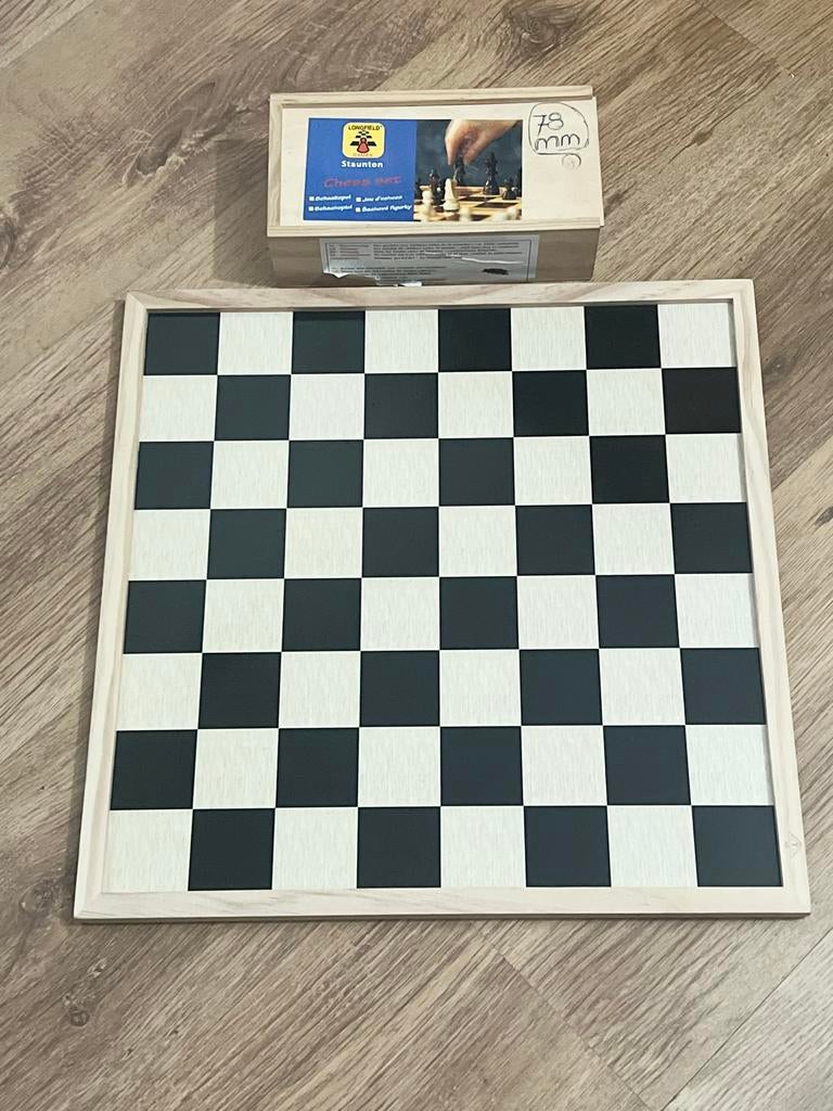 Longfield Staunton Schaakspel -Koning hoogte 78  mm, Hobby en Vrije tijd, Een of twee spelers, Ophalen of Verzenden, Zo goed als nieuw
