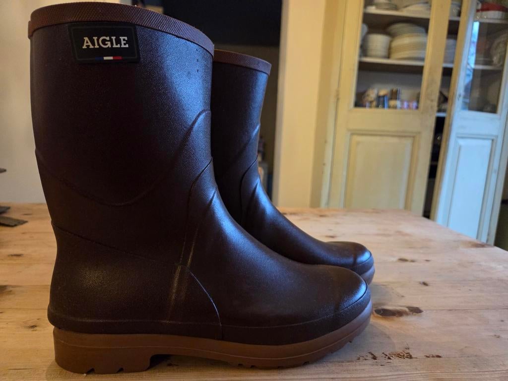 Aigle Regenlaarzen - Zo goed als nieuw!, Bruin, Ophalen of Verzenden, Aigle, Regenlaarzen