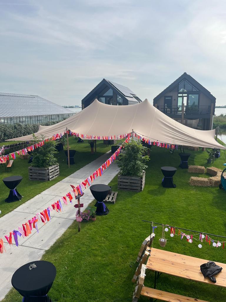 Stretchtent - Meerdere formaten! vanaf 50- 200+ personen, Hobby en Vrije tijd, Feestartikelen | Verhuur, Zo goed als nieuw, Overige
