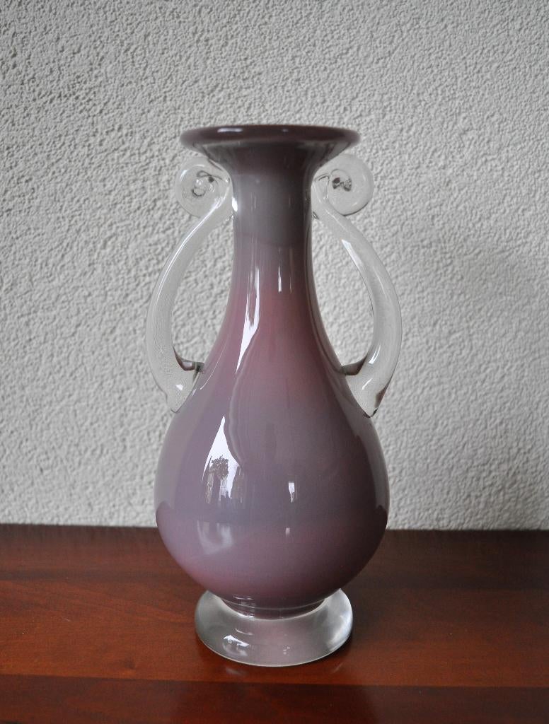 Vintage Art Glass Amphora Vaasje 23 cm 1960s, Antiek en Kunst, Antiek | Vazen, Ophalen