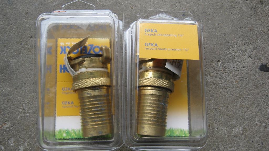Hogedruk koppeling 1 1/4 6 stuks messing Geka Hozelock Bajon, Tuin en Terras, Tuinslangen, Ophalen of Verzenden, Nieuw, Tuinslangkoppeling