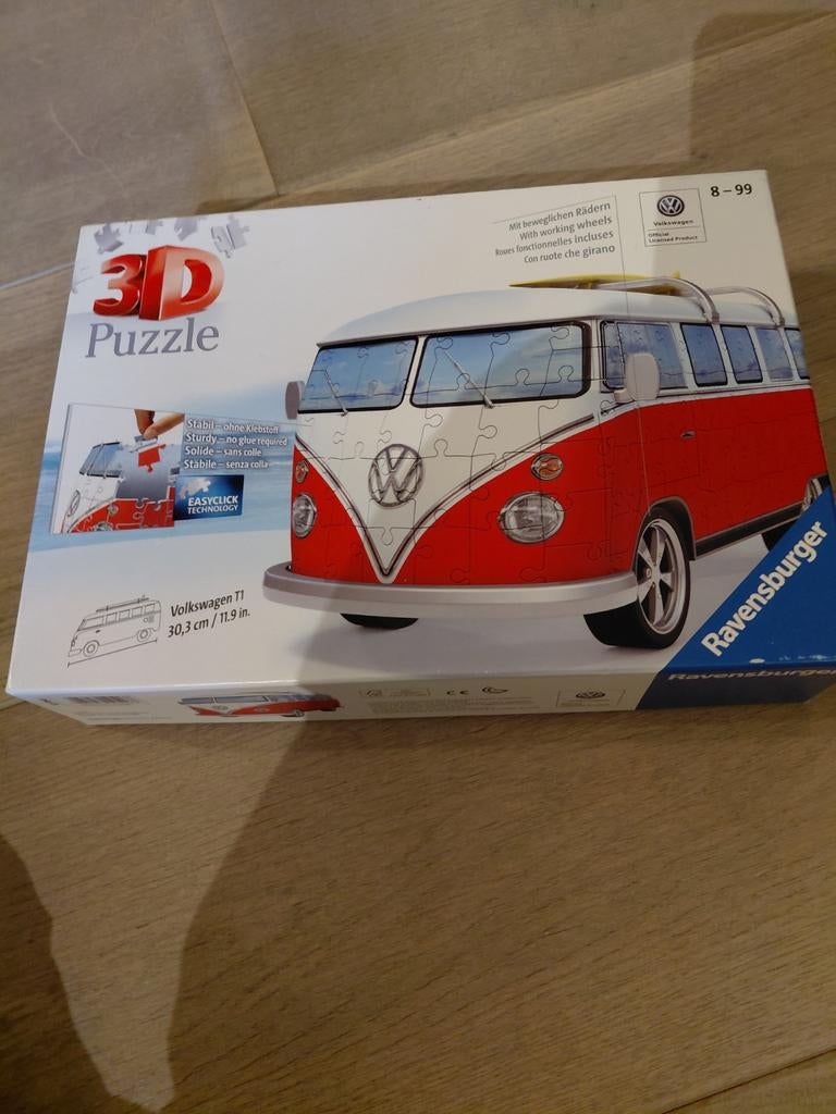 3D Puzzel Volkswagen T1 Bus - Goede Staat, Compleet, Ophalen of Verzenden, Meer dan 50 stukjes, Nieuw, 6 jaar of ouder