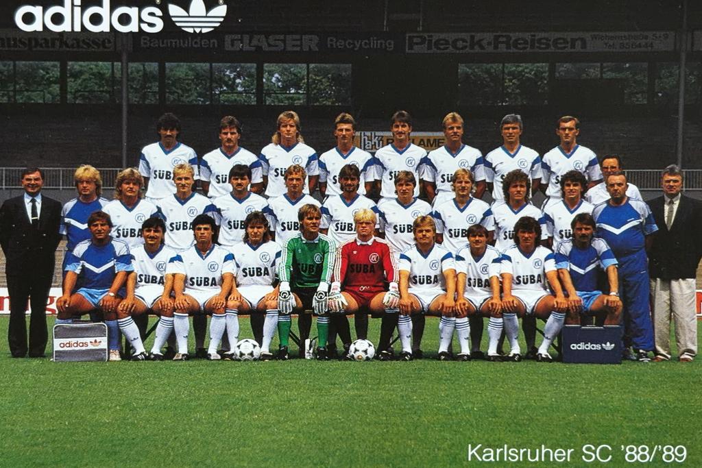 Elftalkaart Karlsruher SC - seizoen 1988/1989, Ophalen of Verzenden, Zo goed als nieuw, PSV, Spelerskaart