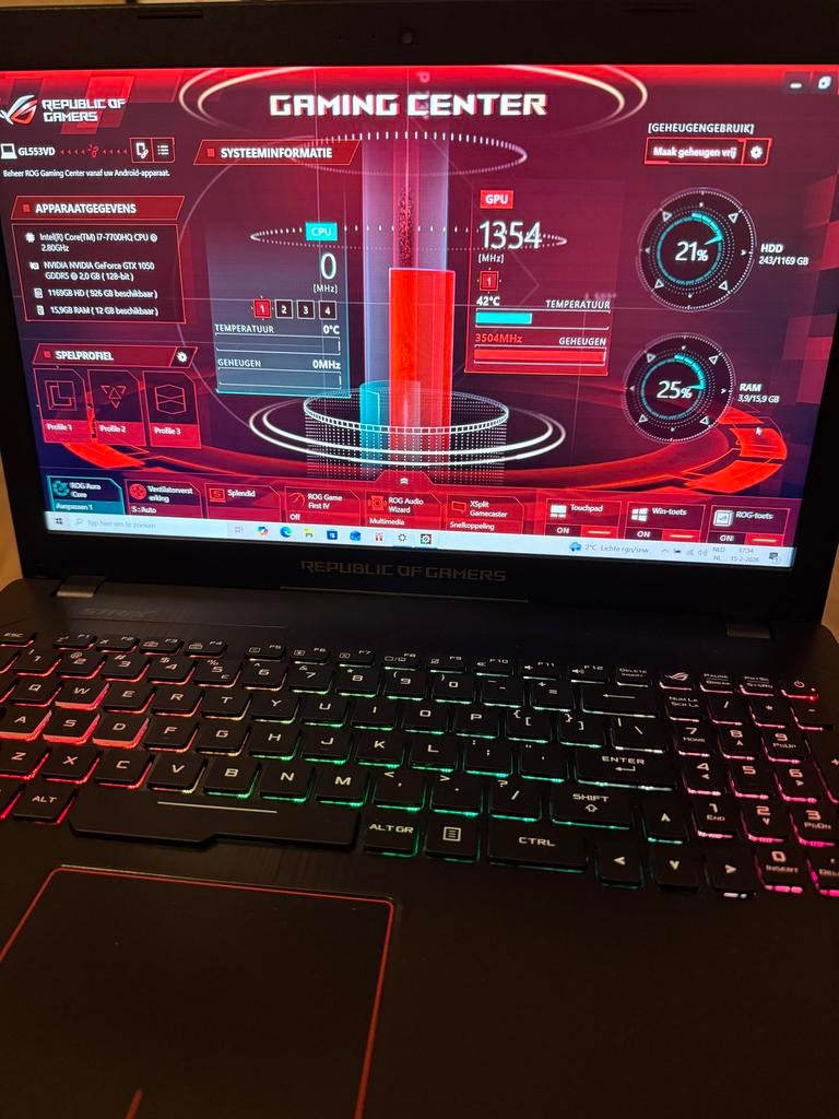 Gaming Laptop - Asus Rog Strix, Ophalen, Gebruikt, 2 tot 3 Ghz, Gaming