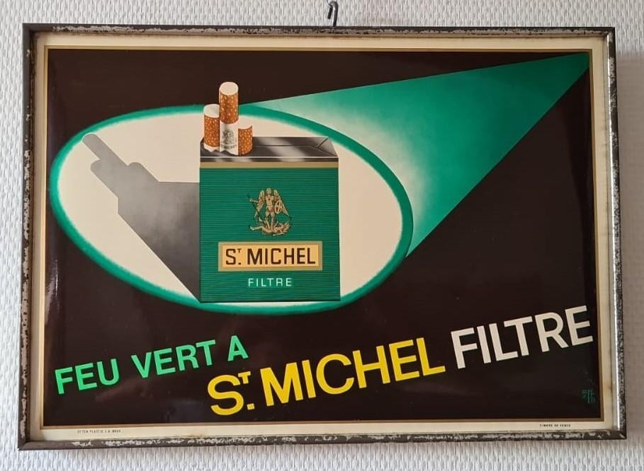 glacoïde reclamebordje van St. Michel, Otten, 1970, Verzamelen, Ophalen of Verzenden, Gebruikt, Overige typen