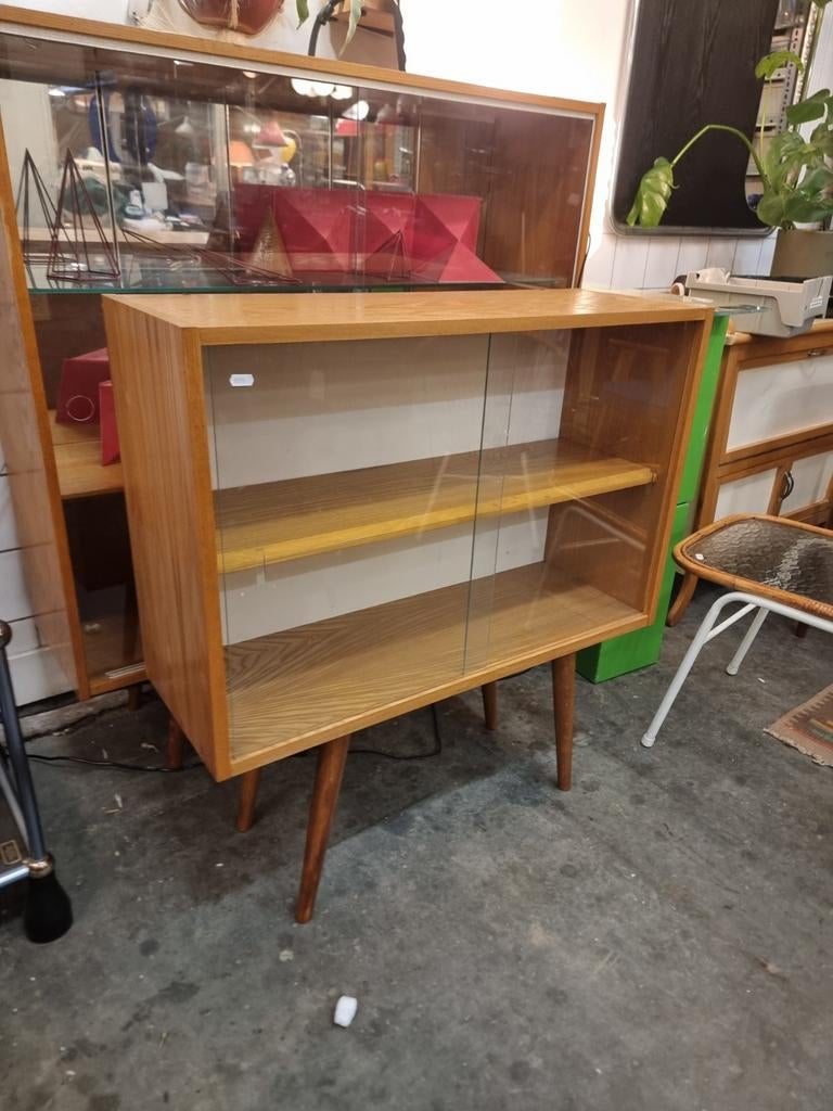 Vintage dressoir met vitrine jaren 60, Ophalen, Gebruikt, ,, ,