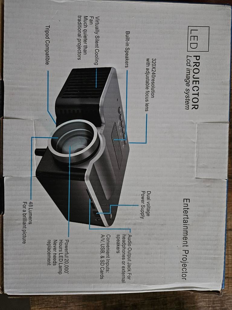 LED Projector - Compact en Draagbaar, Audio, Tv en Foto, Beamers, LED, Nieuw, Ophalen of Verzenden, Overige resoluties
