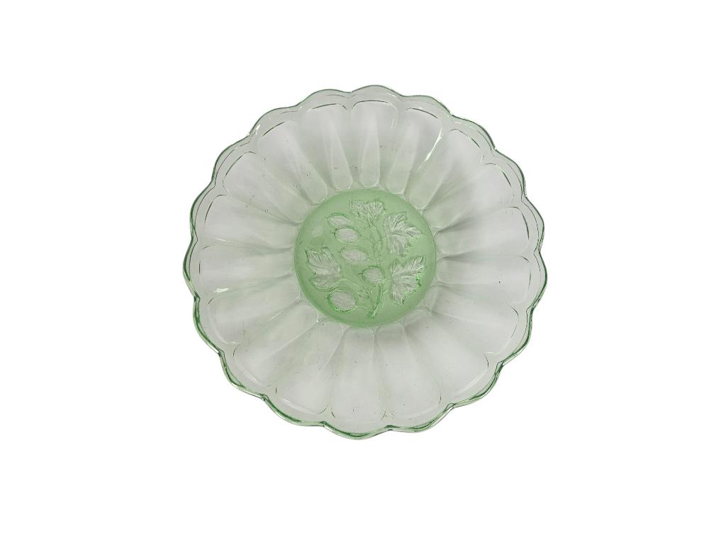 Art Deco - gebaksschaal - Anna groen - 2e kwart 20e  eeuw, Antiek en Kunst, Antiek | Glas en Kristal, Ophalen of Verzenden