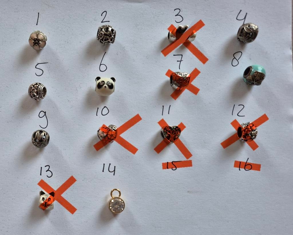 Soort van pandora bedels zilverkleurig, Sieraden, Tassen en Uiterlijk, Bedels, Zo goed als nieuw, Overige merken, Zilver, 4 bedels of meer