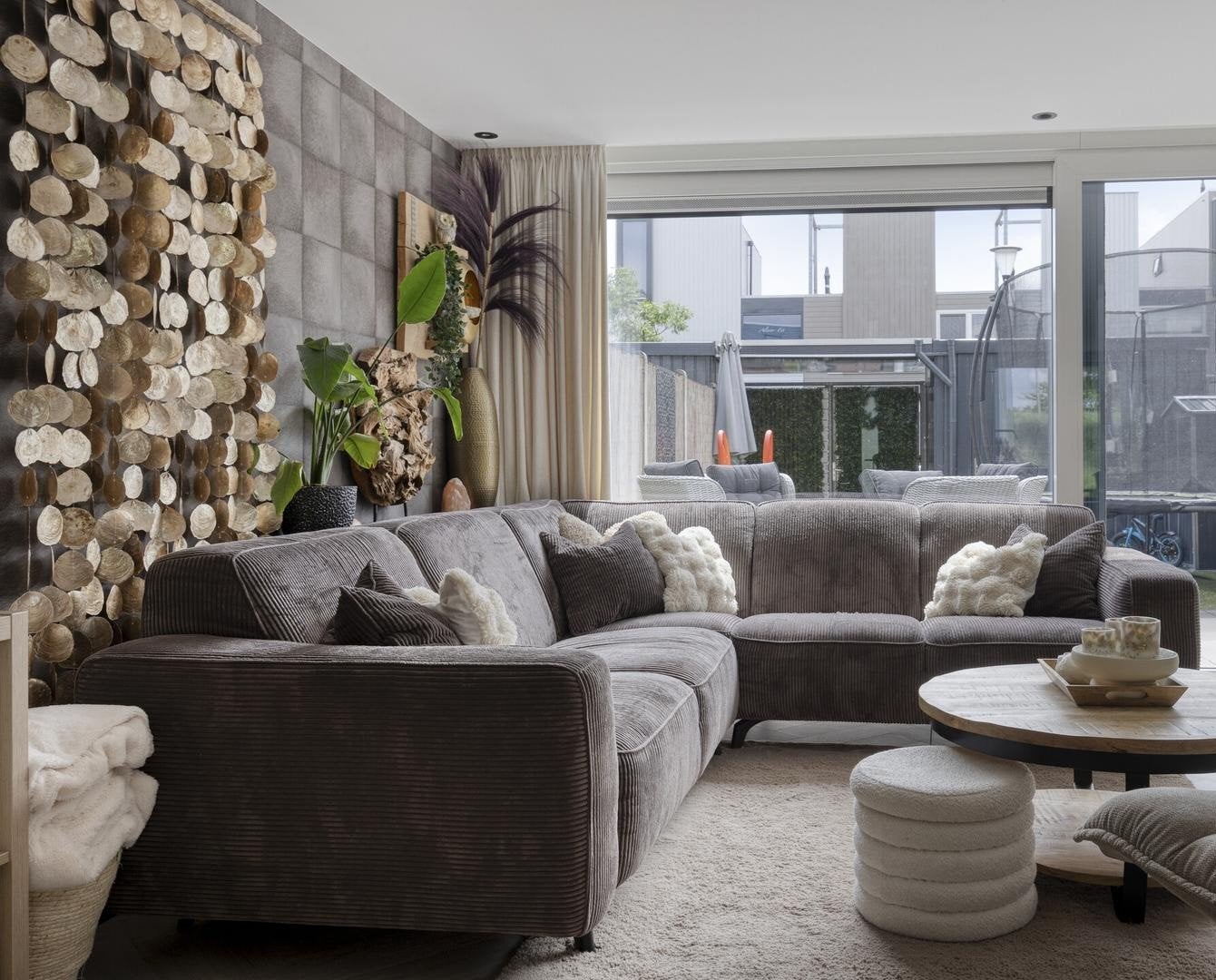Zitmaxx Galeria hoekbank ribcord 289x259 – Zeer nette staat, Huis en Inrichting, Banken | Bankstellen, Ophalen, 250 tot 300 cm