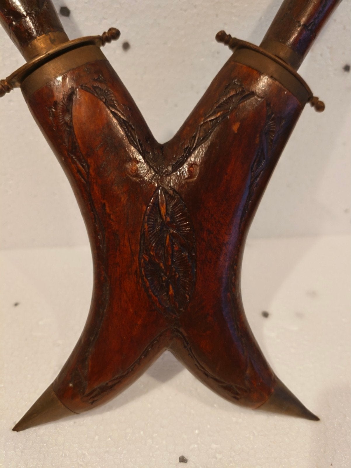 Vintage Houten Vleesvork en Mes Set uit India, Antiek en Kunst, Verzenden