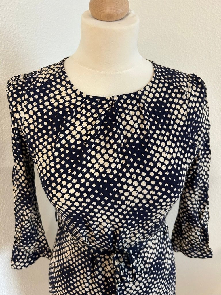 King Louie maat S elegante blauwe jurk 516, Blauw, Ophalen of Verzenden, Zo goed als nieuw, Knielengte