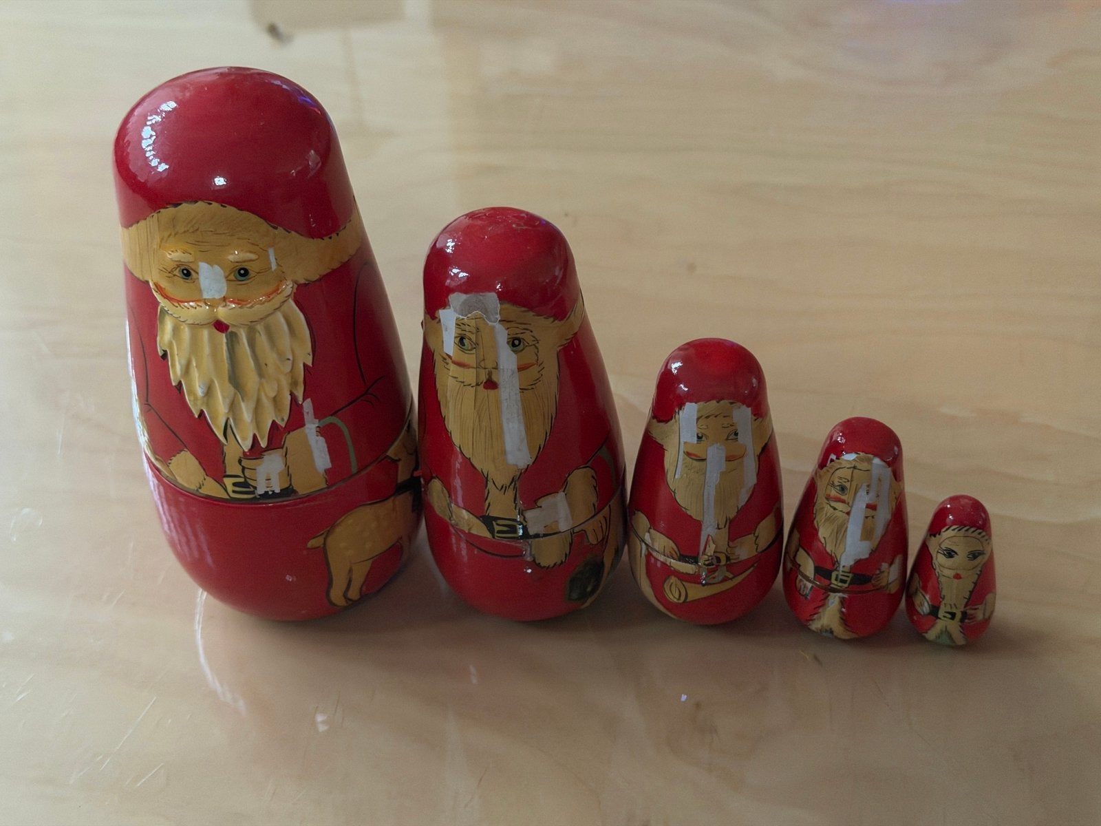 Vintage Kerstman Matroesjka poppen – Russische nestpoppen, Ophalen, Zo goed als nieuw