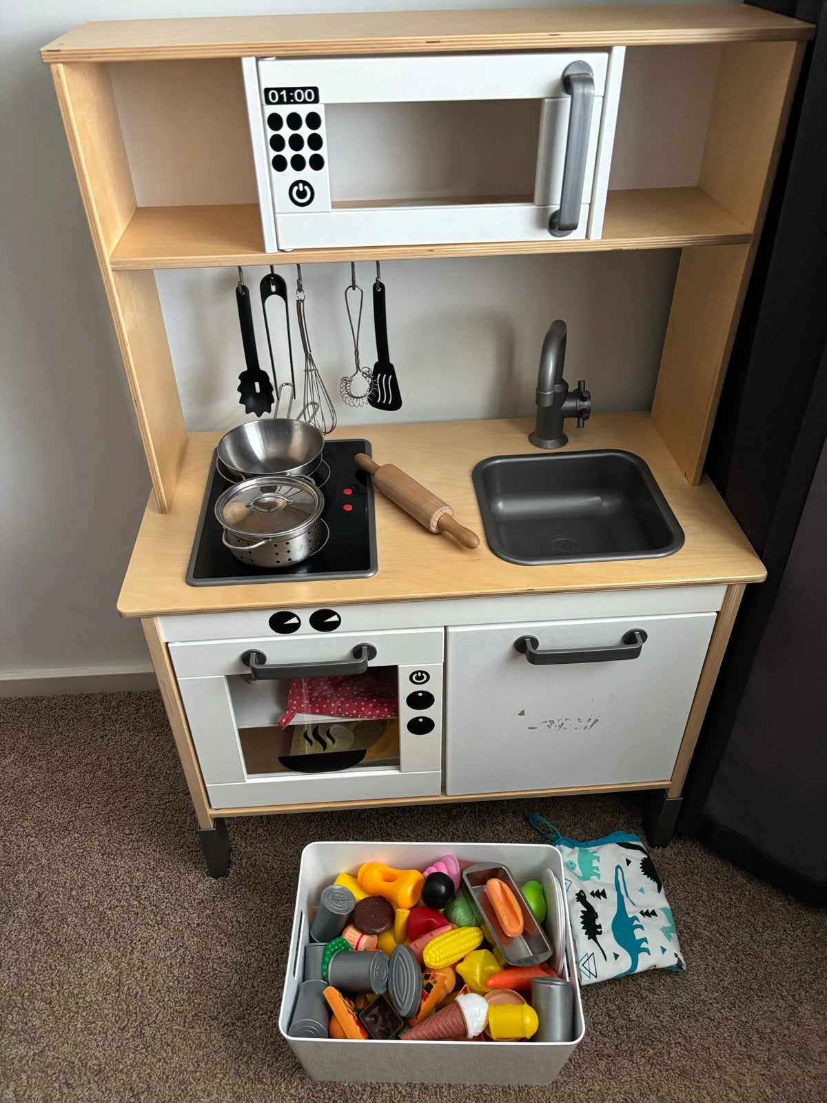IKEA Speelgoedkeuken compleet met veel accessoires, Ophalen, Gebruikt, Hout, Speelkeuken