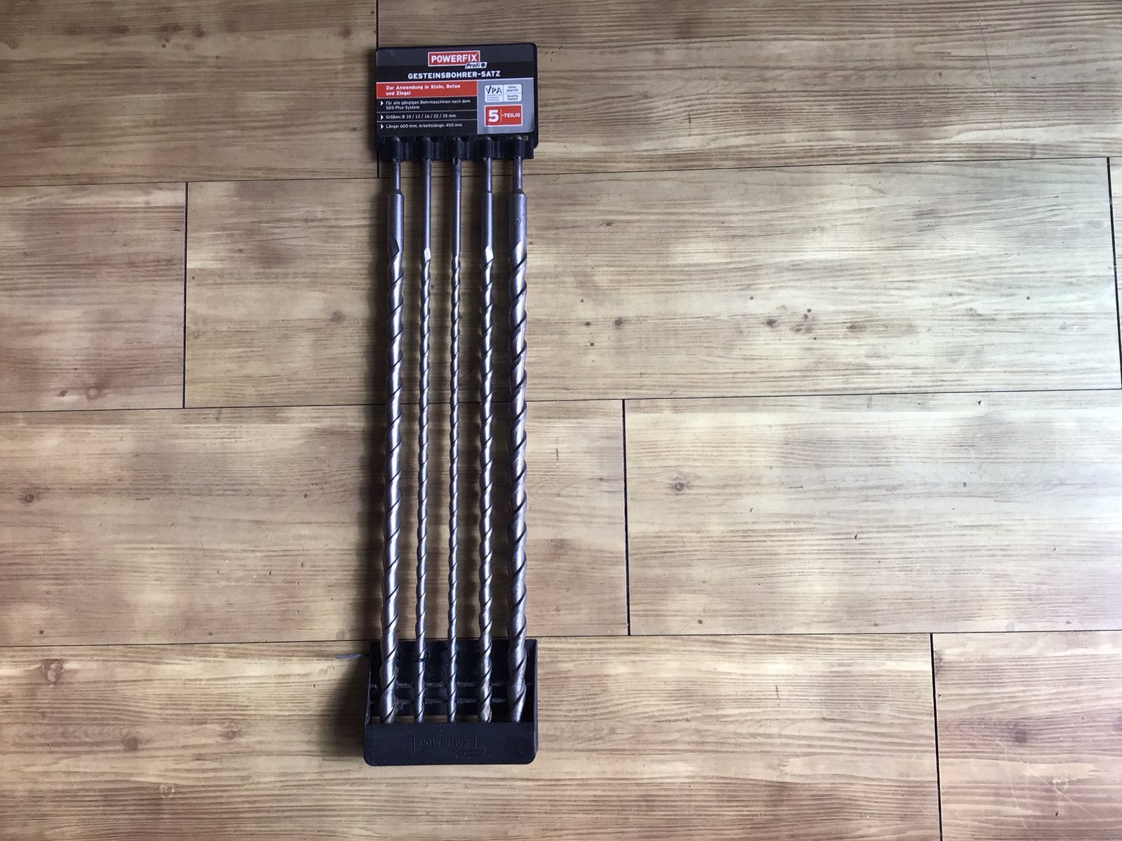 Hamerboorset boor set Powerfix Profi 5 delig 60 cm zgan, Ophalen, Zo goed als nieuw, 250 mm of meer