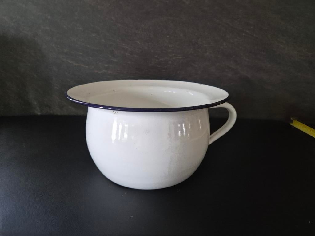Witte emaille po, Antiek en Kunst, Antiek | Emaille, Ophalen of Verzenden
