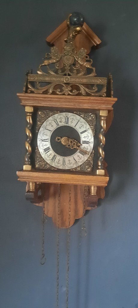 wandklok, Ophalen, Analoog, Met gewichten, Wandklok
