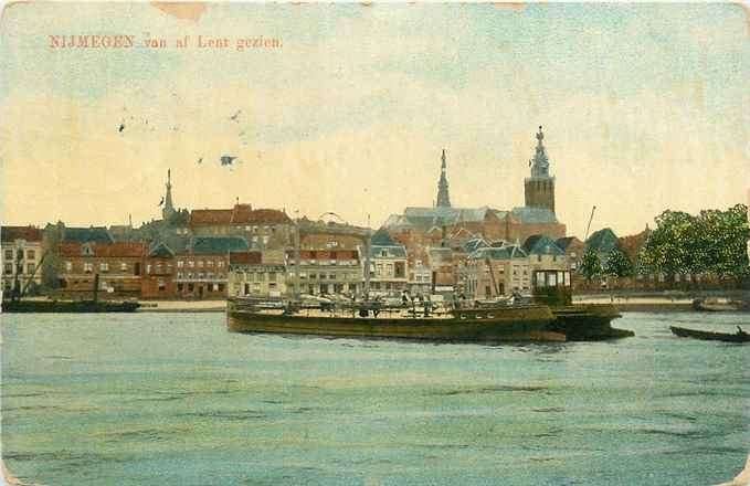 301-302-023 Nijmegen van af Lent gezien, Verzenden, Voor 1920, Gelderland