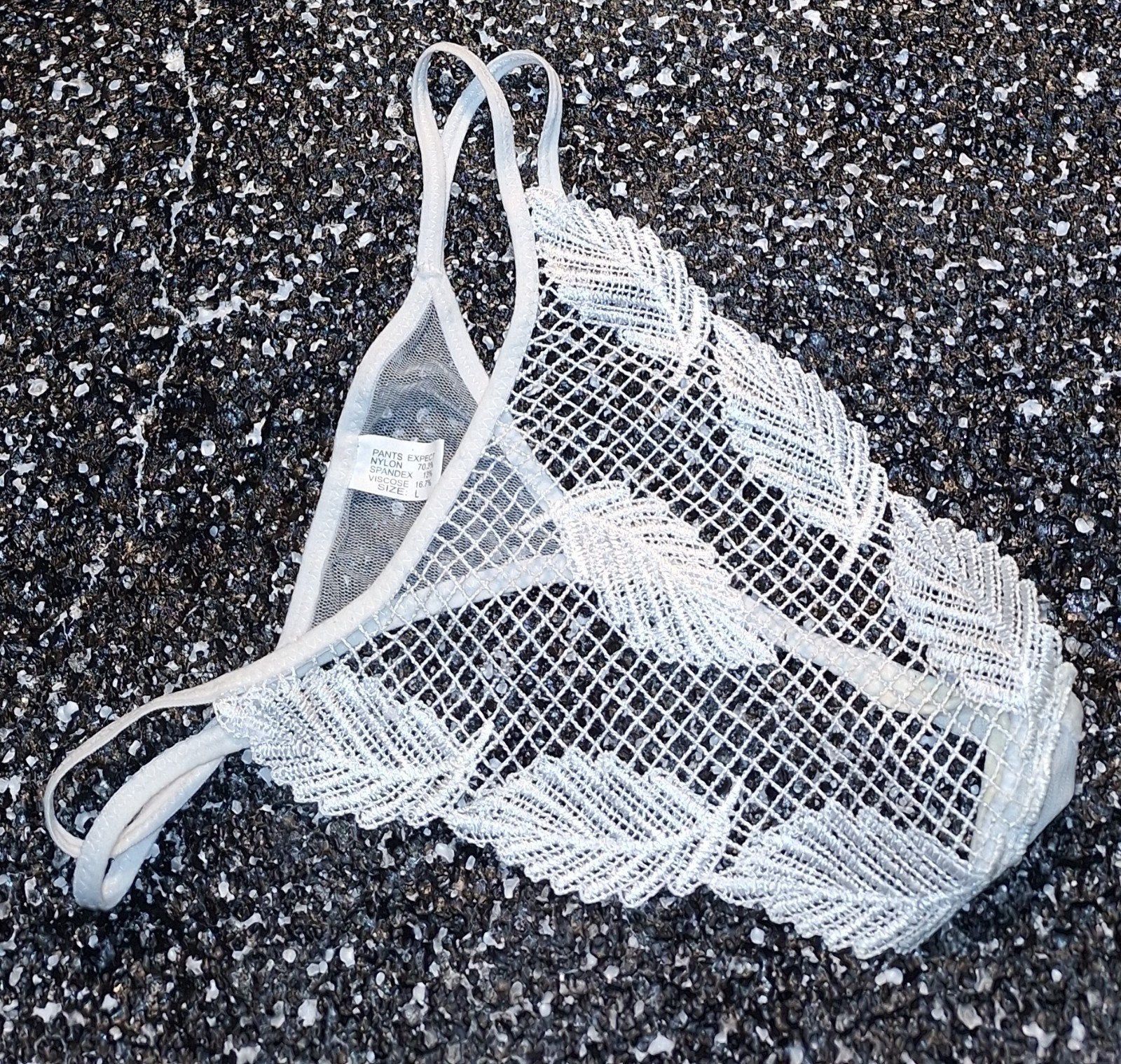 Sexy nieuwe spierwitte transparante string maat S (36), Kleding | Dames, Verzenden, Wit, String
