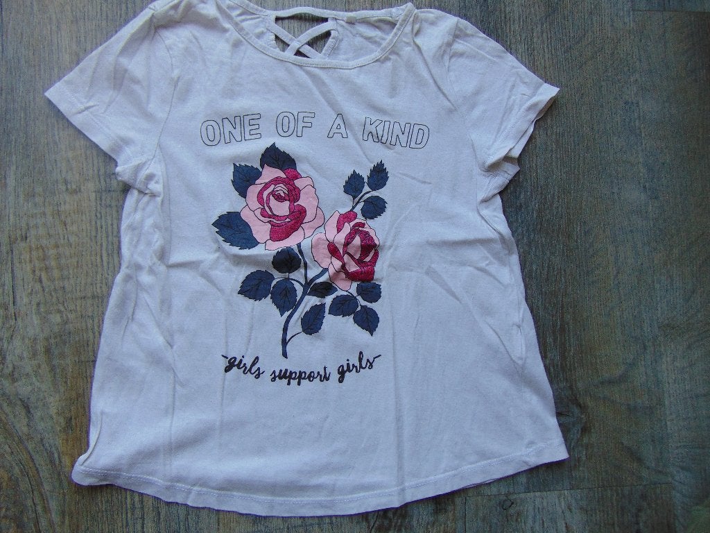 T-shirt maat 134 C&A wit shirt met rozen, Meisje, Ophalen of Verzenden, Zo goed als nieuw, Shirt of Longsleeve