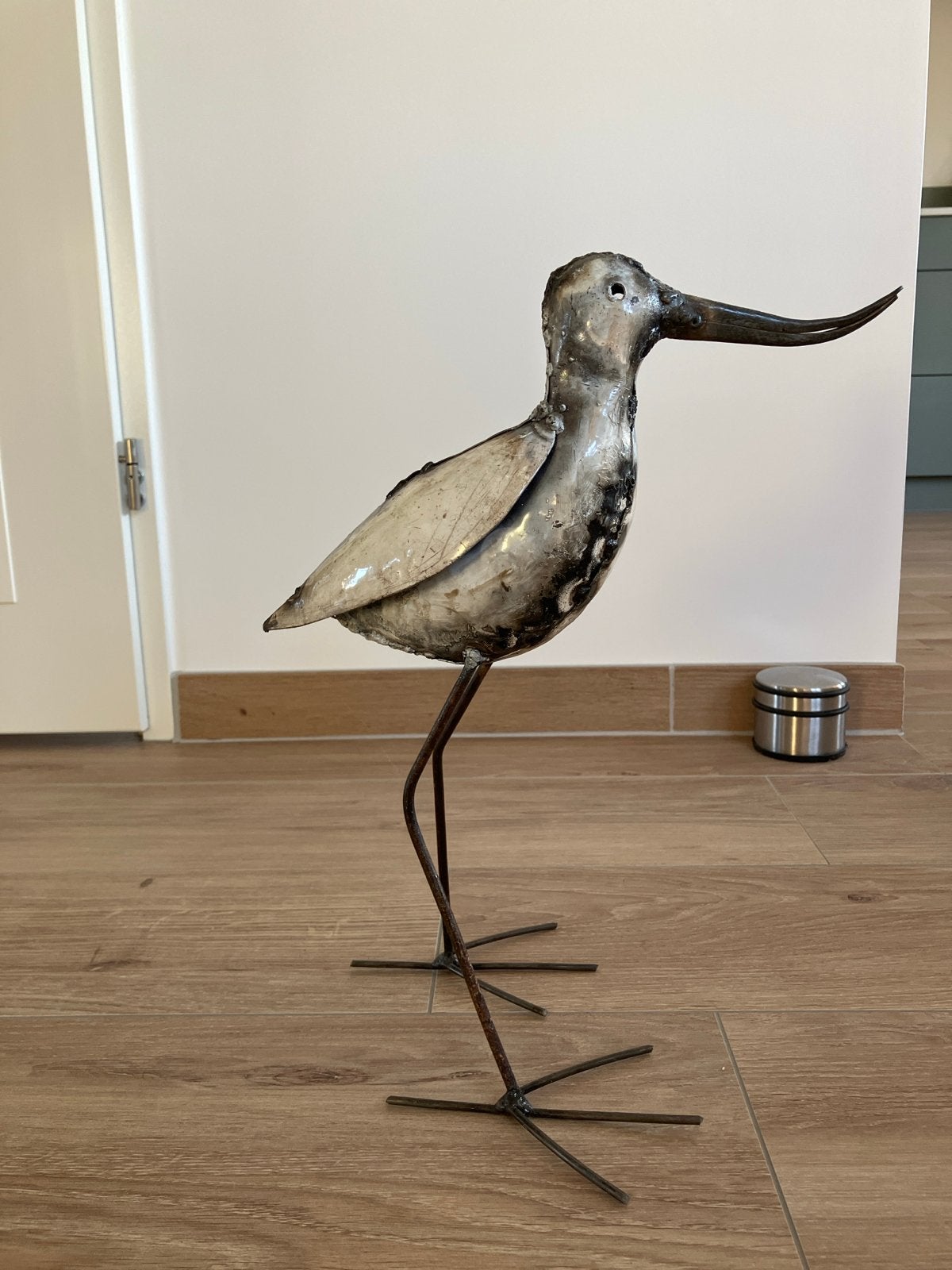 Metalen vogel, kluut, Ophalen, Beige, Zo goed als nieuw, Metaal