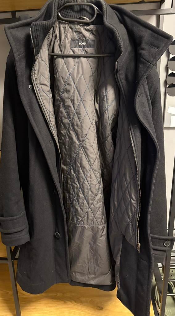 hugo boss jas, Kleding | Heren, Jassen | Winter, Ophalen of Verzenden, Gedragen, Maat 52/54 (L), Zwart