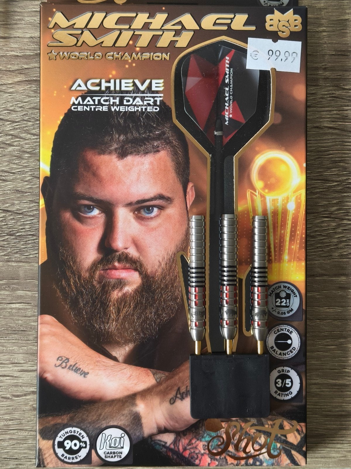 Michael Smith Achieve Match Dart - 22 gram, Ophalen of Verzenden, Zo goed als nieuw, Pijlen
