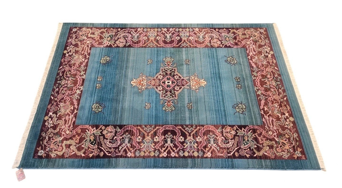 Vintage vloerkleed oosters  Gabbeh modern medall 155x230cm, Zwart, ., Gabbeh, 150 tot 200 cm