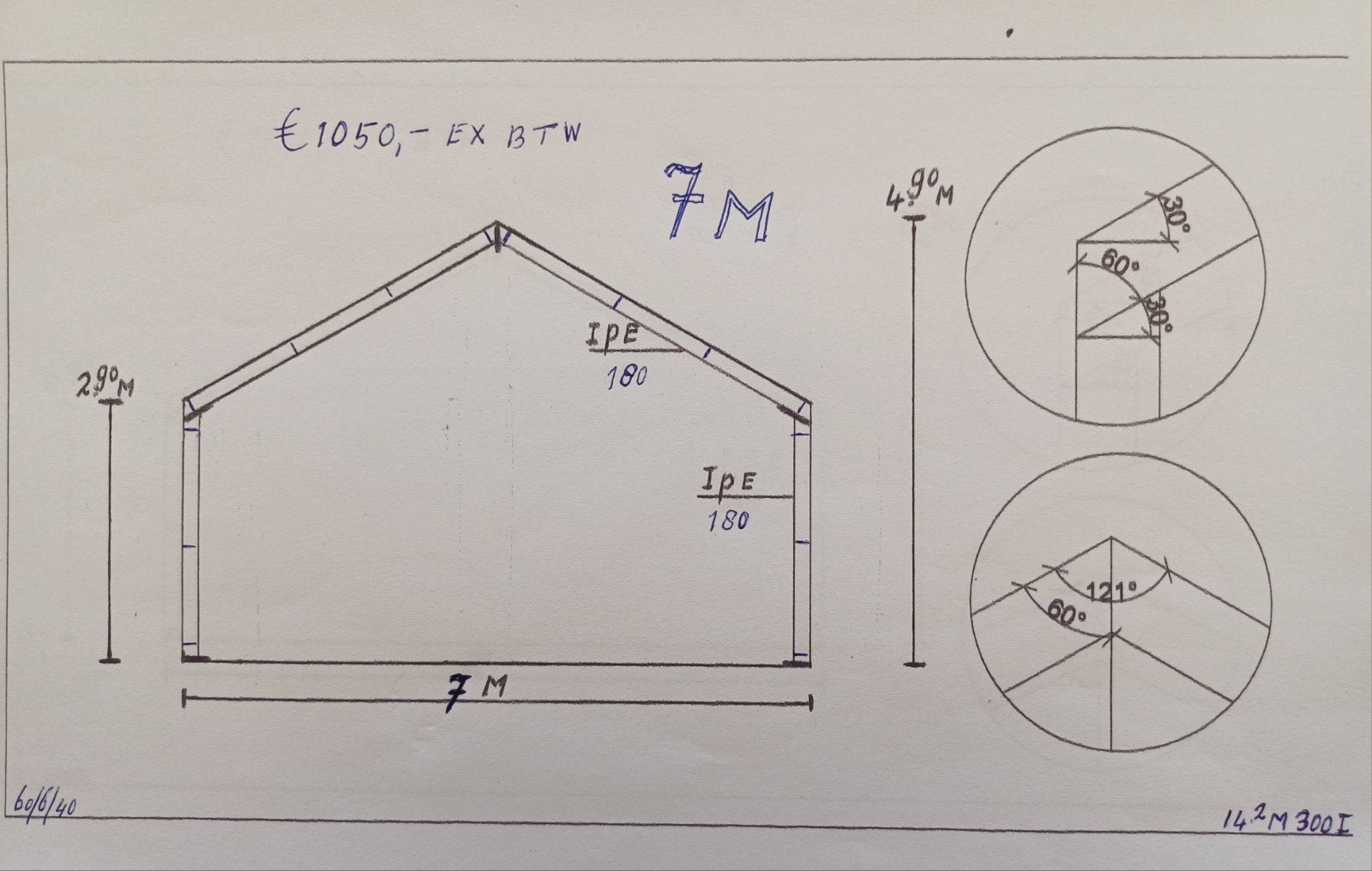 Staalconstructie Spanten Loods 7m breed  Verguningsvrij !, Ophalen, Nieuw