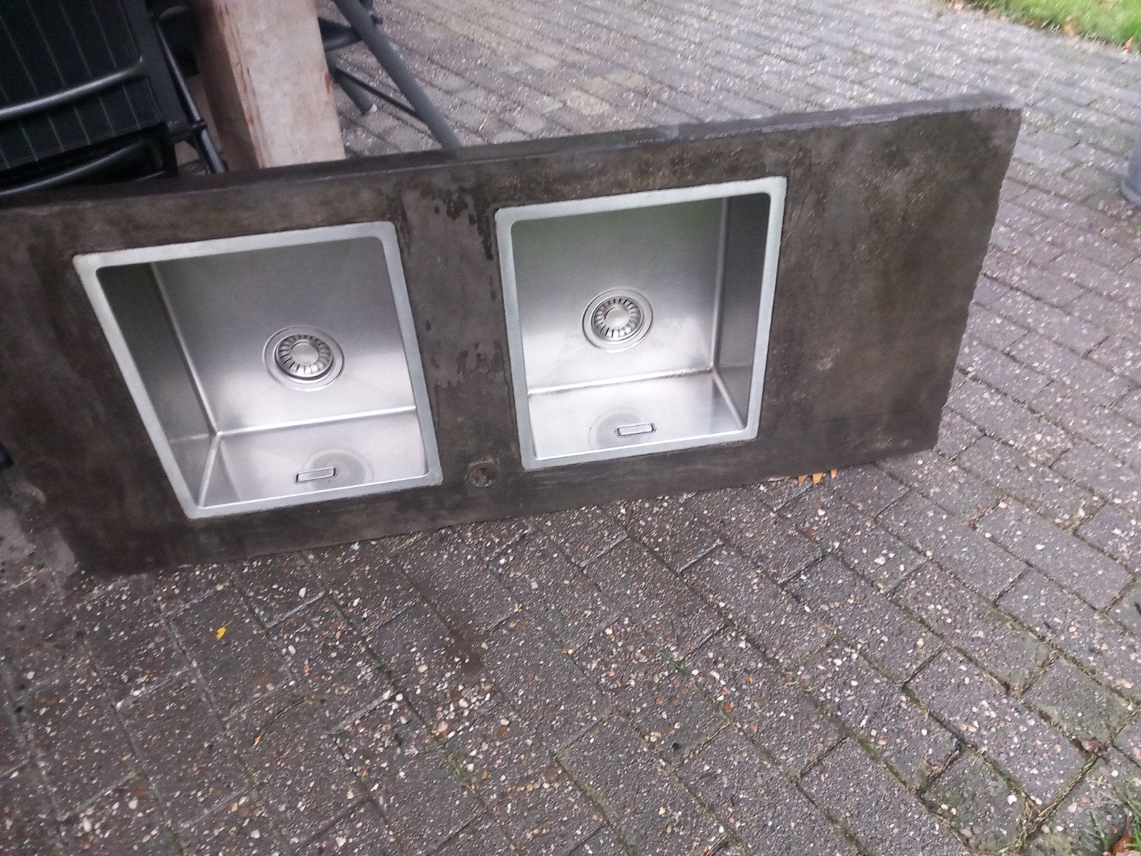 keuken dubbele wastafel roestvrij staal., Ophalen, 25 tot 50 cm, 50 tot 100 cm, Minder dan 100 cm