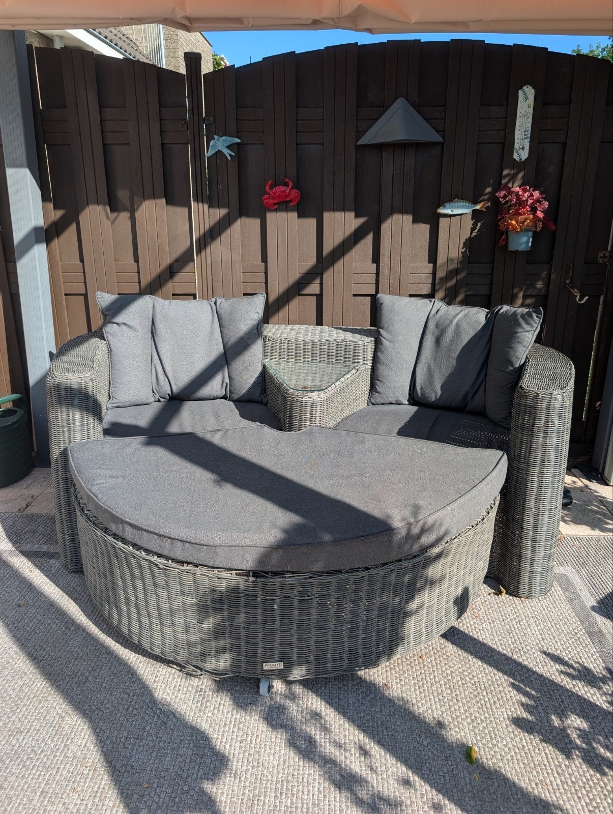 Avanti di Bellagio Loveseat en voeten- zitbank kleur grijs, Tuin en Terras, 2 zitplaatsen, Gebruikt, Ophalen of Verzenden, Loungeset