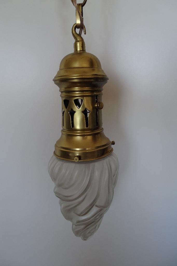 Koperen scheepslamp ., Ophalen