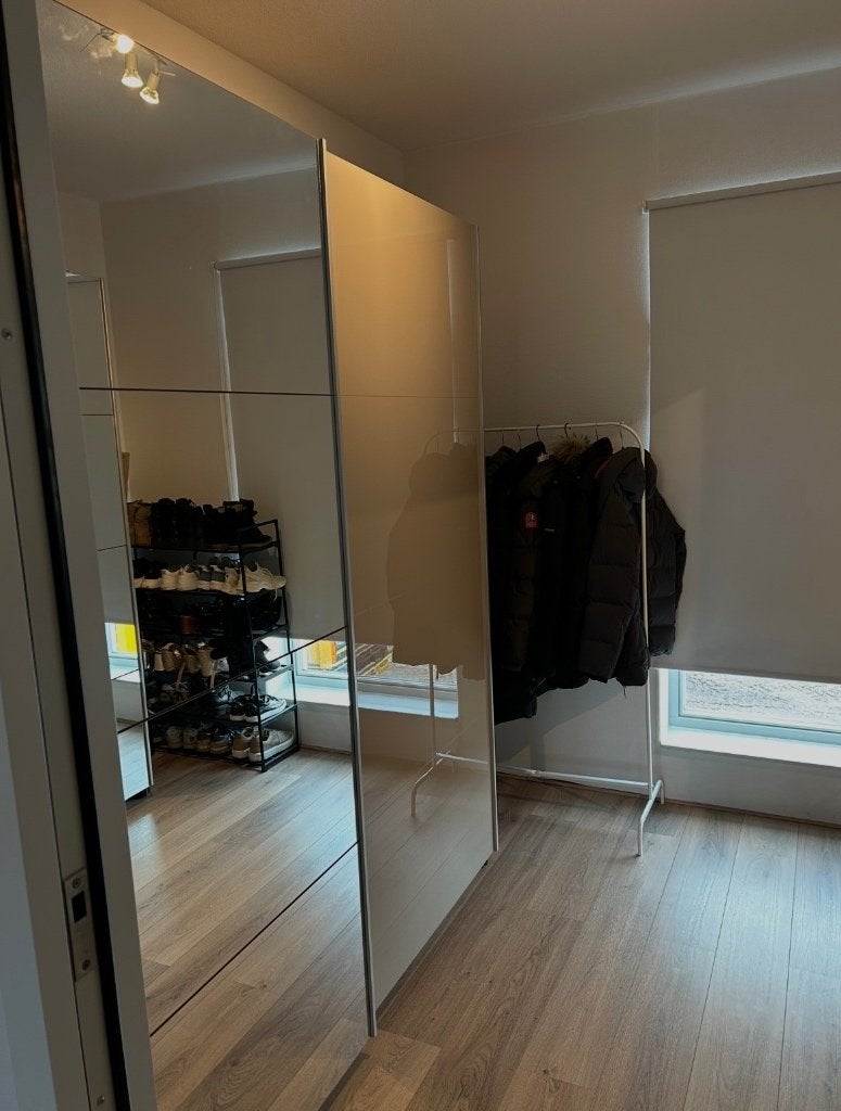 Kledingkast met spiegel, Ophalen, Gebruikt, 200 cm of meer, Met plank(en)
