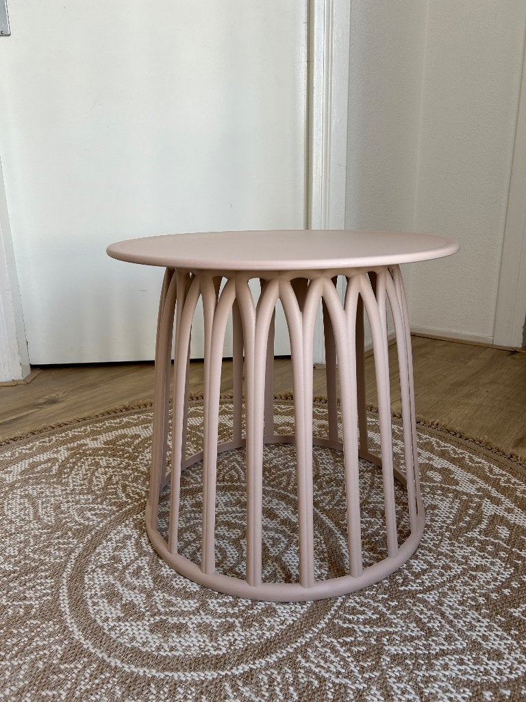 Lichtroze design salontafel van De Eekhoorn, 50 diameter, Ophalen, Kunststof, 50 tot 100 cm, Rond