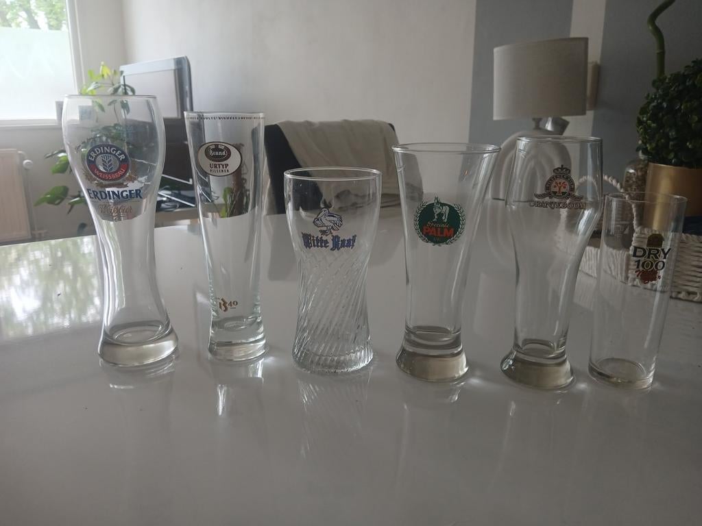 Diverse longdrink bierglazen, Ophalen, Gebruikt, Bierglas