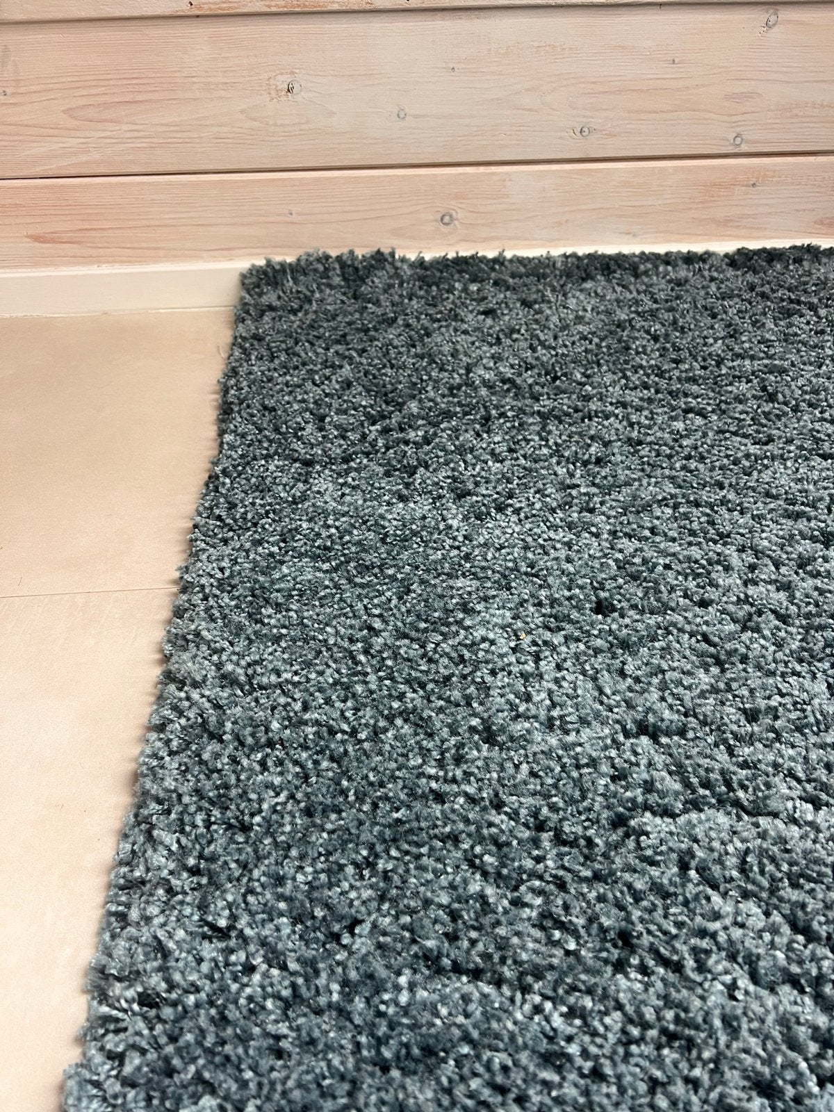 Hoogpolig tapijt Petrol (200x290 cm) - Dier- en rookvrij, Ophalen, Blauw, Zo goed als nieuw, 200 cm of meer