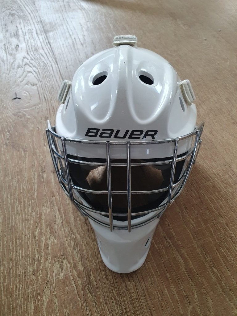 Bauer 930 youth goalie helm in zeer goede staat, Ophalen of Verzenden, Gebruikt, Bescherming