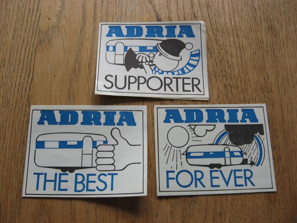 Adria Caravans The Best Supporter For Ever Vintage Stickers, Ophalen, Zo goed als nieuw, Auto of Motor