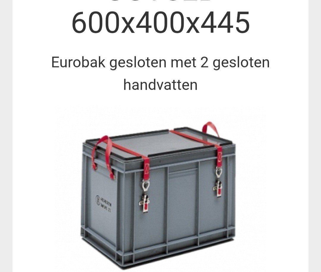 Eurobak gesloten., Ophalen, Gebruikt, 40 tot 60 cm, 50 tot 75 cm